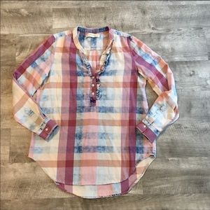 Anthropologie Isabella Sinclair Top Size S plaid